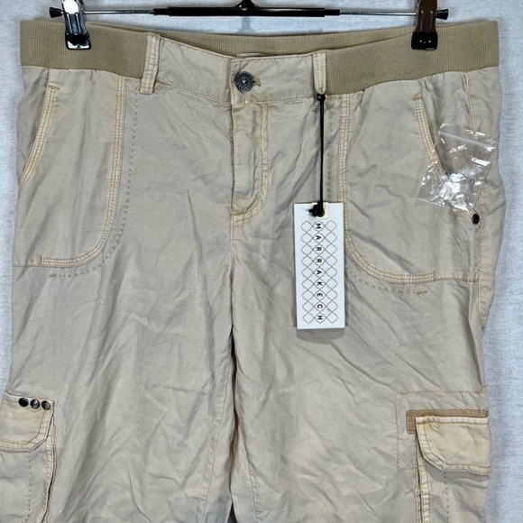 MARRAKECH (ANTHROPOLOGIE), ZIPPED CARGO CROPPED CARPIS. Color- Beige. NWT - Picture 3 of 7